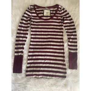 Abercrombie & Fitch Stretch Long Sleeve Striped Shirt